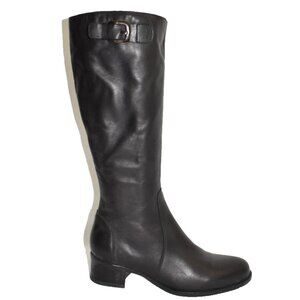 New! La Canadienne 8.5 Womens Poppie Waterproof Black Leather Riding Boot DD505